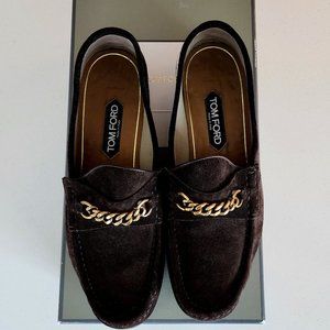 Men's Tom Ford Suede York Gold Chain Loafers